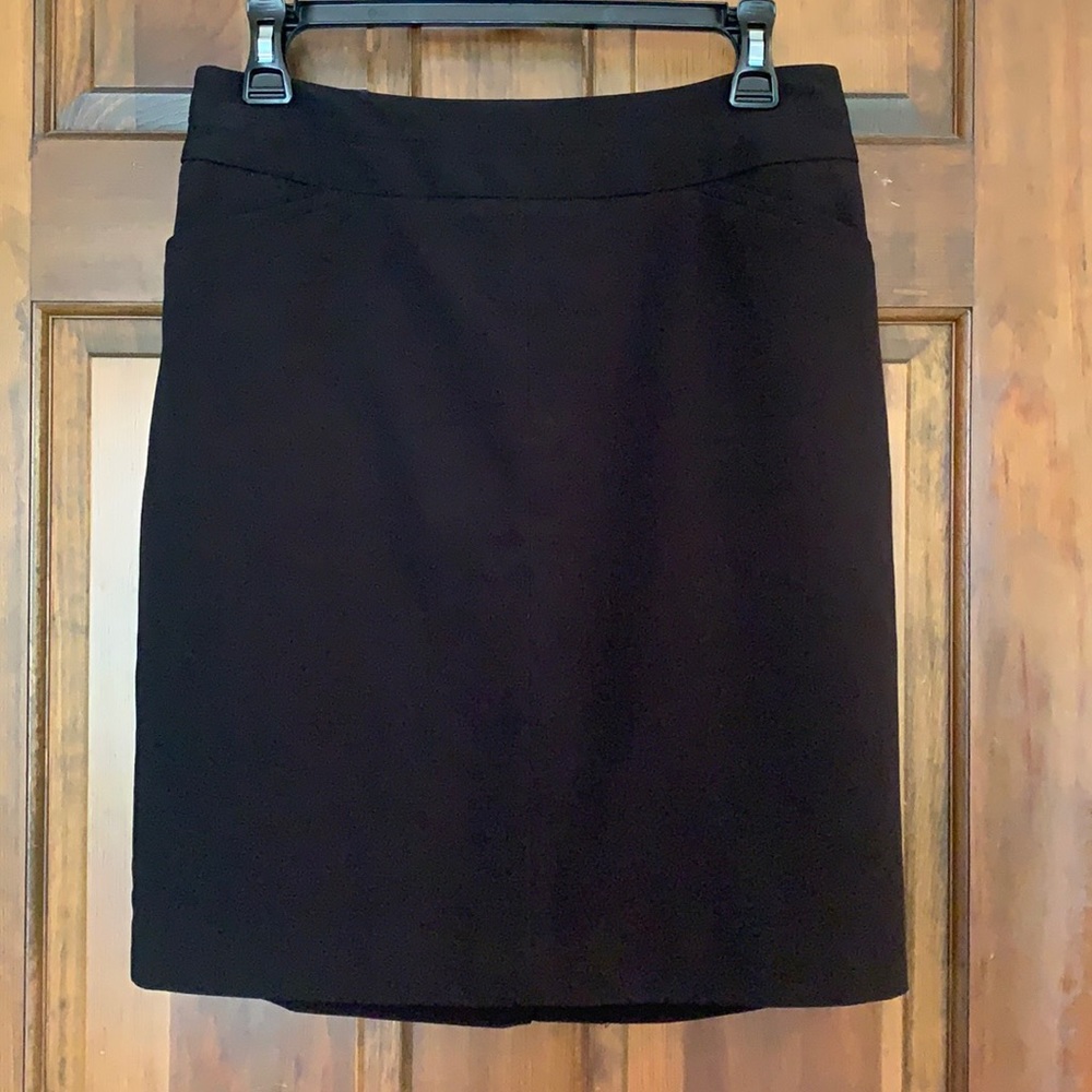 Black Fully Lined Pencil Skirt, 4 Petite